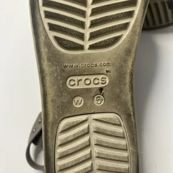 Crocs Women’s Brooklyn Low Wedges Platform Sandals Size 5 Beige Slingback Summer - Picture 11 of 11